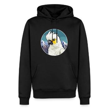 Cacatoès aquarelle dessin animé kawaii animal de compagnie animal Colo - Sweat à capuche Premium bio Homme - noir - Devant - Nico (187cm)