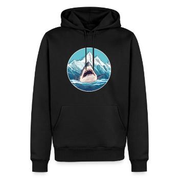 Requin Aquarelle Dessin Animé Kawaii Animal De Compagnie Colorfu - Sweat à capuche Premium bio Homme - noir - Devant - Nico (187cm)
