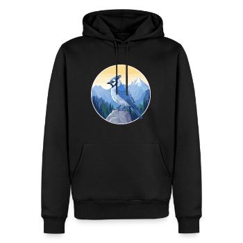 Blauer Eichelhäher Aquarell Karikatur Kawaii Haustier Tier Colo - Männer Premium Bio Hoodie - Schwarz - Vorne - Nico (187cm)