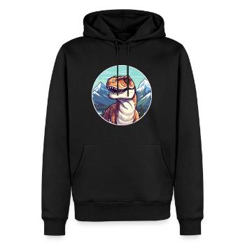 Dinosaure Aquarelle Dessin Animé Kawaii Animal Animal Colo - Sweat à capuche Premium bio Homme - noir - Devant - Nico (187cm)