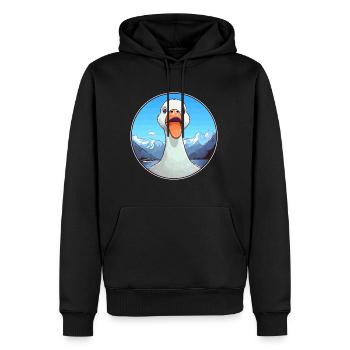 Oie Aquarelle Dessin Animé Kawaii Animal De Compagnie Colorfu - Sweat à capuche Premium bio Homme - noir - Devant - Nico (187cm)