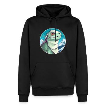 Iguane Aquarelle Dessin Animé Kawaii Animal De Compagnie Colorf - Sweat à capuche Premium bio Homme - noir - Devant - Nico (187cm)