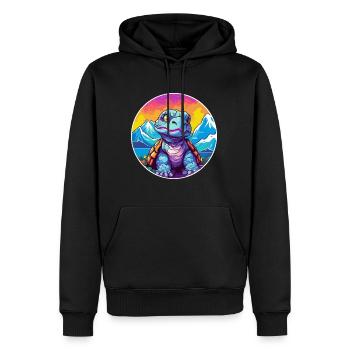 Tortue Aquarelle Dessin Animé Kawaii Animal De Compagnie Colorf - Sweat à capuche Premium bio Homme - noir - Devant - Nico (187cm)