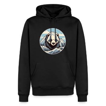 Blaireau Aquarelle Dessin Animé Kawaii Animal De Compagnie Colorf - Sweat à capuche Premium bio Homme - noir - Devant - Nico (187cm)