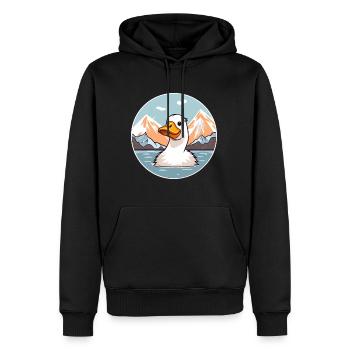 Canard Aquarelle Dessin Animé Kawaii Animal De Compagnie Coloré - Sweat à capuche Premium bio Homme - noir - Devant - Nico (187cm)