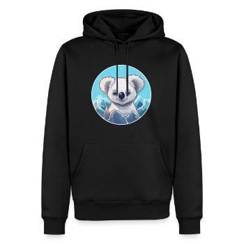 Koala Aquarell Karikatur Kawaii Haustier Tier Farbefu - Männer Premium Bio Hoodie - Schwarz - Vorne - Nico (187cm)