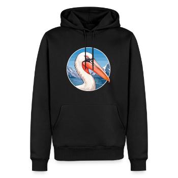 Pélican Aquarelle Dessin Animé Kawaii Animal De Compagnie Animal Couleur - Sweat à capuche Premium bio Homme - noir - Devant - Nico (187cm)