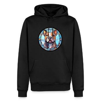 American Pitbull Terrier chien race vitrail C - Sweat à capuche Premium bio Homme - noir - Devant - Nico (187cm)