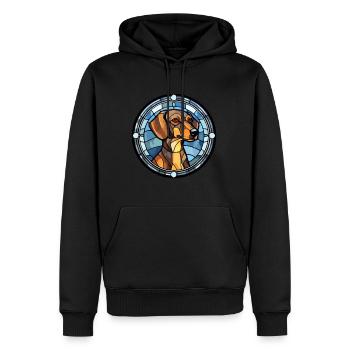 Braque Francais chien race vitrail coloré W - Sweat à capuche Premium bio Homme - noir - Devant - Nico (187cm)