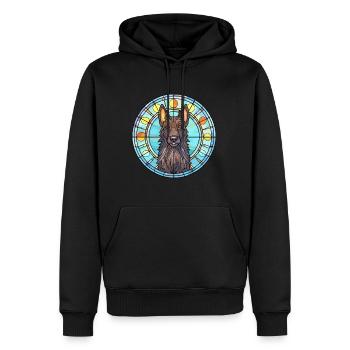 Chien de berger belge chien race vitrail coloré - Sweat à capuche Premium bio Homme - noir - Devant - Nico (187cm)