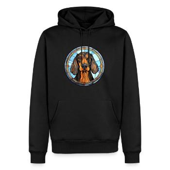 Noir et Tan Coonhound chien race vitrail Co - Sweat à capuche Premium bio Homme - noir - Devant - Nico (187cm)