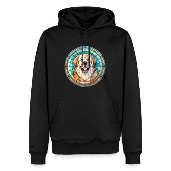 Chien de berger caucasien race vitrail Colorfu - Sweat à capuche Premium bio Homme - noir - Devant - Nico (187cm)