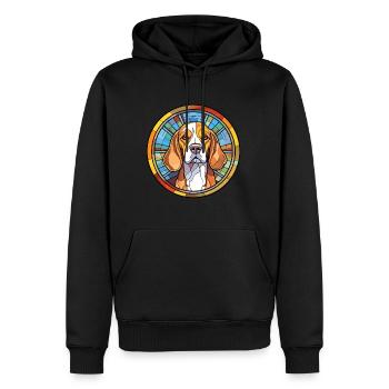 Beagle Harrier Hunderasse Buntes Glas Bunt Wa - Männer Premium Bio Hoodie - Schwarz - Vorne - Nico (187cm)