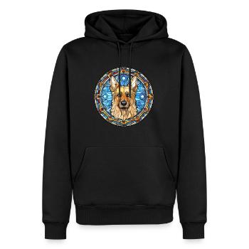 Böhmischer Schäferhund Rasse Buntglas Bunt - Männer Premium Bio Hoodie - Schwarz - Vorne - Nico (187cm)