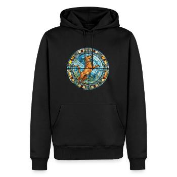 Cordoba chien de combat race vitrail coloré - Sweat à capuche Premium bio Homme - noir - Devant - Nico (187cm)