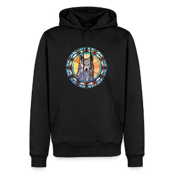 Tchécoslovaque chien-loup chien race vitrail couleur - Sweat à capuche Premium bio Homme - noir - Devant - Nico (187cm)