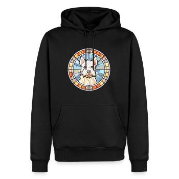 Englisch White Terrier Hunderasse Buntglas Colo - Männer Premium Bio Hoodie - Schwarz - Vorne - Nico (187cm)