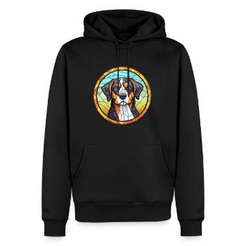 Entlebucher Mountain Dog race vitrail couleur - Sweat à capuche Premium bio Homme - noir - Devant - Nico (187cm)