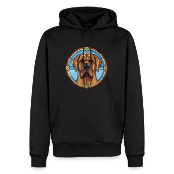 Brasileiro chien race vitrail coloré waterc - Sweat à capuche Premium bio Homme - noir - Devant - Nico (187cm)