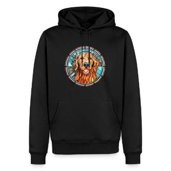Fauve de Bretagne Hunderasse Buntglas Bunt - Männer Premium Bio Hoodie - Schwarz - Vorne - Nico (187cm)
