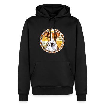 Foxterrier Glatte Hunderasse Buntglas Colorfu - Männer Premium Bio Hoodie - Schwarz - Vorne - Nico (187cm)