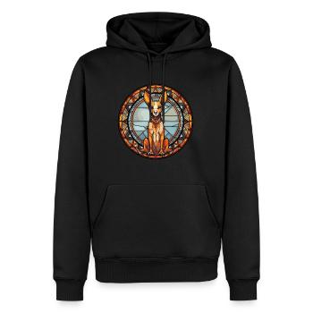 Hase indische Hunderasse Buntes Glas - Männer Premium Bio Hoodie - Schwarz - Vorne - Nico (187cm)