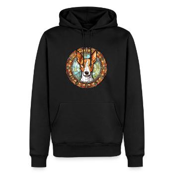 Ibizenkischer Jagdhund Hunderasse Buntes Glas Buntes Wate - Männer Premium Bio Hoodie - Schwarz - Vorne - Nico (187cm)