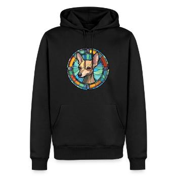 Mexikanische haarlose Hunderasse Buntglas Bunt - Männer Premium Bio Hoodie - Schwarz - Vorne - Nico (187cm)