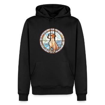 Italien Volpino chien race vitrail coloré W - Sweat à capuche Premium bio Homme - noir - Devant - Nico (187cm)