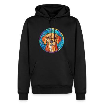 Lapinporokoira chien race vitrail coloré Wa - Sweat à capuche Premium bio Homme - noir - Devant - Nico (187cm)