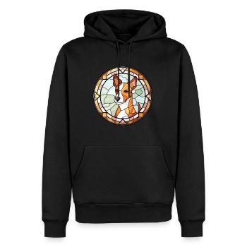 Miniatur Foxterrier Hunderasse Buntglas Colo - Männer Premium Bio Hoodie - Schwarz - Vorne - Nico (187cm)