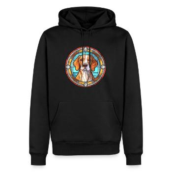Moscou chien de garde chien race vitrail coloré W - Sweat à capuche Premium bio Homme - noir - Devant - Nico (187cm)