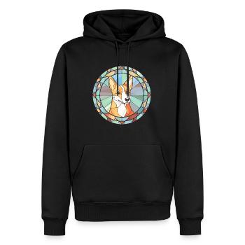 Norwegische Lundehund Hunderasse Buntglas Farbe - Männer Premium Bio Hoodie - Schwarz - Vorne - Nico (187cm)