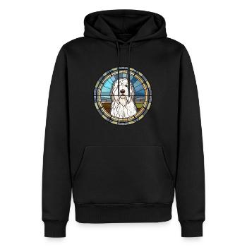 Vieux chien de berger anglais chien race vitrail couleur - Sweat à capuche Premium bio Homme - noir - Devant - Nico (187cm)