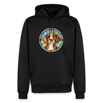Nouvelle-Zélande chien race vitrail coloré eau - Sweat à capuche Premium bio Homme - noir - Devant - Nico (187cm)