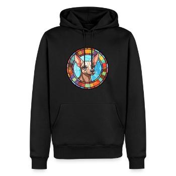 Chien nu péruvien race vitrail coloré - Sweat à capuche Premium bio Homme - noir - Devant - Nico (187cm)