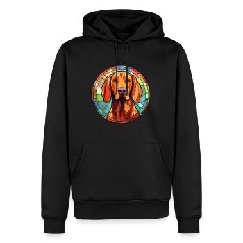 Redbone Coonhound chien race vitrail coloré - Sweat à capuche Premium bio Homme - noir - Devant - Nico (187cm)