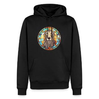 Scottish Deerhound Hunderasse Buntglas Colorfu - Männer Premium Bio Hoodie - Schwarz - Vorne - Nico (187cm)