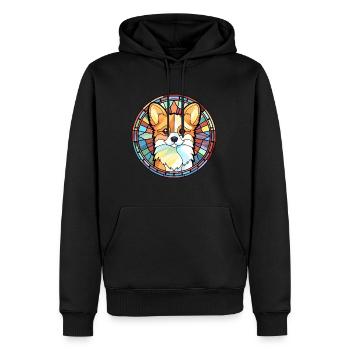Spitz Hunderasse Buntes Aquarell - Männer Premium Bio Hoodie - Schwarz - Vorne - Nico (187cm)