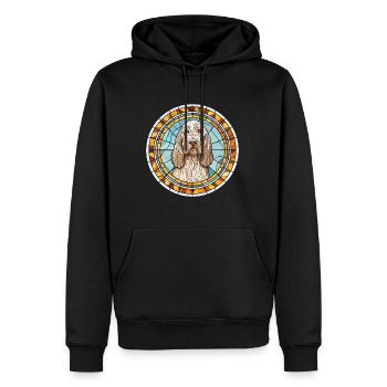 Spinone Italiano Hunderasse Buntglas Bunt - Männer Premium Bio Hoodie - Schwarz - Vorne - Nico (187cm)