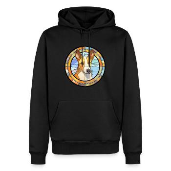 Glatter Collie Hund Rasse Buntes Glas Wat - Männer Premium Bio Hoodie - Schwarz - Vorne - Nico (187cm)