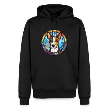 Tenterfield Terrier Hunderasse Buntglas Colorf - Männer Premium Bio Hoodie - Schwarz - Vorne - Nico (187cm)