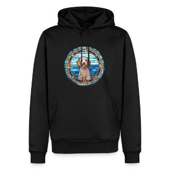 Spanischer Wasserhund Rasse Buntes Glas Wat - Männer Premium Bio Hoodie - Schwarz - Vorne - Nico (187cm)