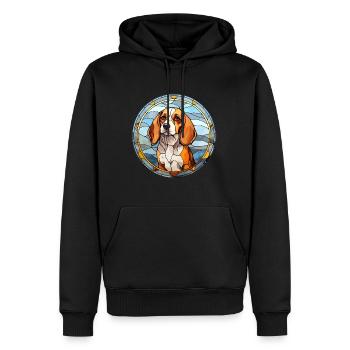 Tyroler Bracke chien race vitrail coloré Wa - Sweat à capuche Premium bio Homme - noir - Devant - Nico (187cm)
