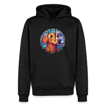 Volpino Italiano Hunderasse Buntglas Bunt - Männer Premium Bio Hoodie - Schwarz - Vorne - Nico (187cm)