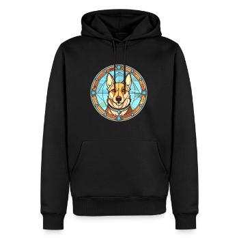 Westsibirische Laika-Hunderasse Buntglasfarbe - Männer Premium Bio Hoodie - Schwarz - Vorne - Nico (187cm)