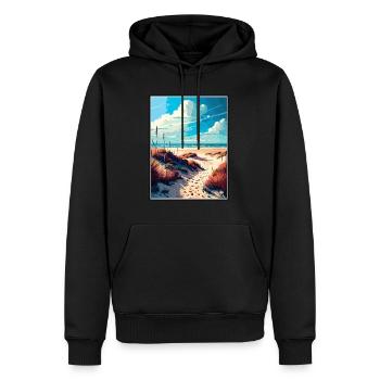 Terschelling Netherlands Vintage Travel Poster WPA - Men’s Premium Organic Hoodie - black - Front - Nico (187cm)