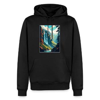 Reichenbachfälle Schweiz Reiseposter - Männer Premium Bio Hoodie - Schwarz - Vorne - Nico (187cm)
