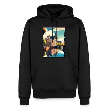 Leeuwarden Pays-Bas Vintage Voyage Poster WPA - Sweat à capuche Premium bio Homme - noir - Devant - Nico (187cm)
