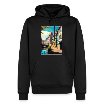 Colmar Frankreich Vintage Reiseposter WPA Souvenir - Männer Premium Bio Hoodie - Schwarz - Vorne - Nico (187cm)